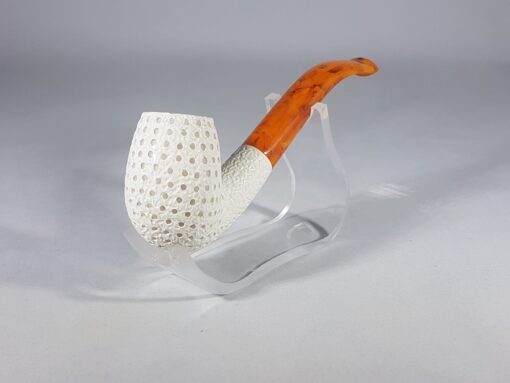 Full Bent Lattice Block Meerschaum Pipe