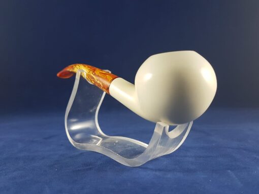 Apple Smooth Bent Hand Carved Meerschaum Pipe