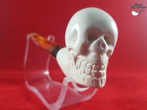 Deluxe Hand Carved Skull Meerschaum Pipe