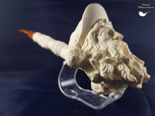 Large Size Hand Carved Pirate Meerschaum Pipe