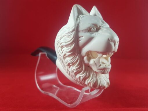 Deluxe Hand Carved Lion Meerschaum Pipe
