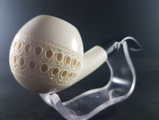 Deluxe Hand Carved Golf Ball Meerschaum Pipe