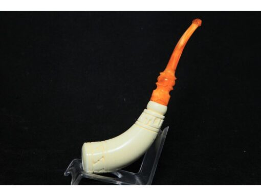 Hand Carved Horn Meerschaum Pipe