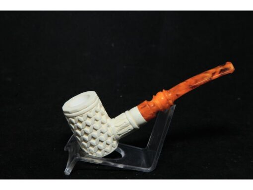 Hand Carved Poker Lattice Meerschaum Pipe