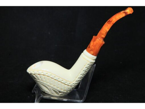 Deluxe Hand Carved Cobra Meerschaum Pipe