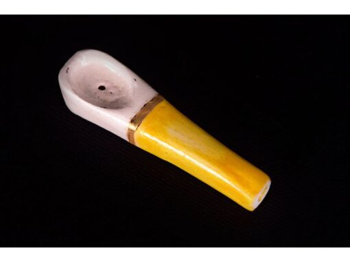 Ceramic Yellow Smoking Pipe