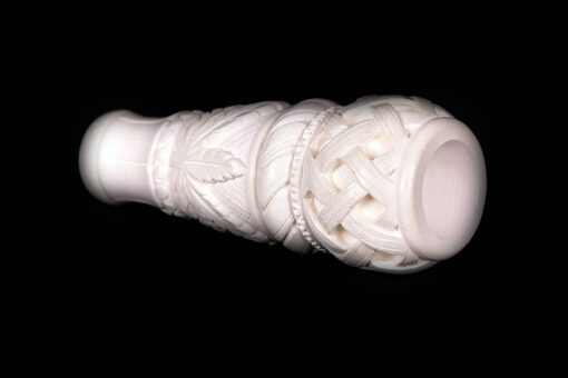 Hand Carved Embossed Leaf Chillum Meerschaum Pipe