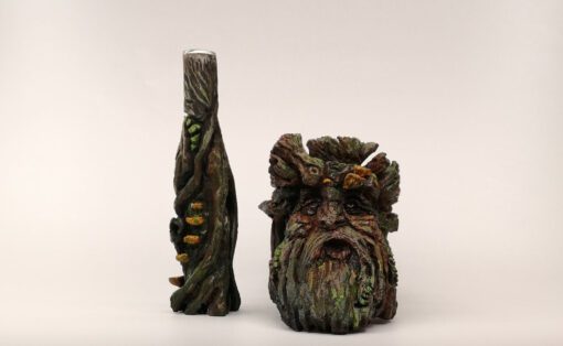 Treebeard Briar Pipe with Tamper and Bag, Fangorn in Sindarin Pipe, Acrylic Stem, Hand-Carved Briar Wood, Unsmoked Pipe, MADE TO ORDER