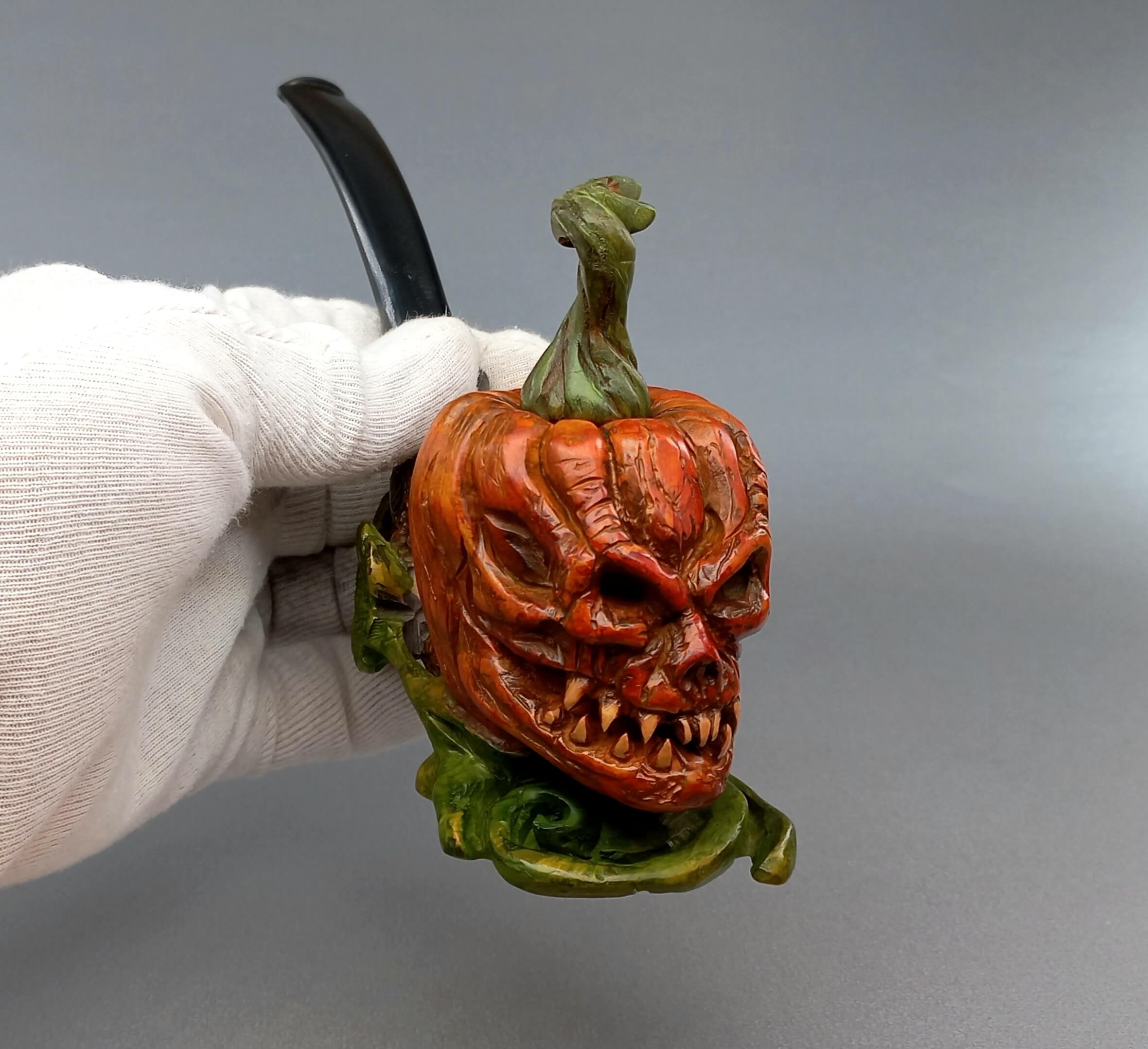 halloween-briar-pipe-pipe-with-tamper-and-bag-pumpkin-briar-pipe-scary-pipe-horror-pipe