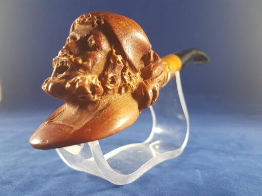 African Meerschaum Pipe, Ethiopian Figure Meerschaum, The Block Meerschaum, Hand Carved Meerschaum Pipe, 100% Solid Block Meerschaum Pipe