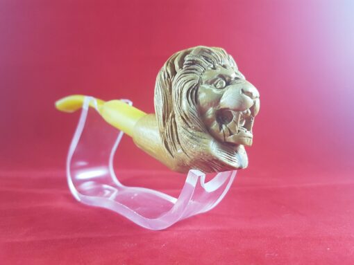 Deluxe Hand Carved Lion Meerschaum Pipe, 100% Solid Block Meerschaum Pipe, Hand Carved Meerschaum Pipe, Turkish Meerschaum