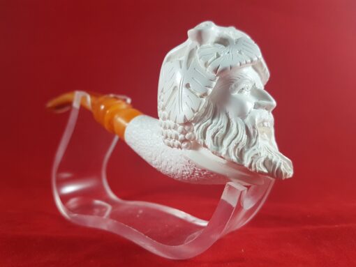 HandCarved Wine God Meerschaum Pipe, 100% Solid Block Meerschaum Pipe, Hand Carved Meerschaum Pipe, Turkish Meerschaum