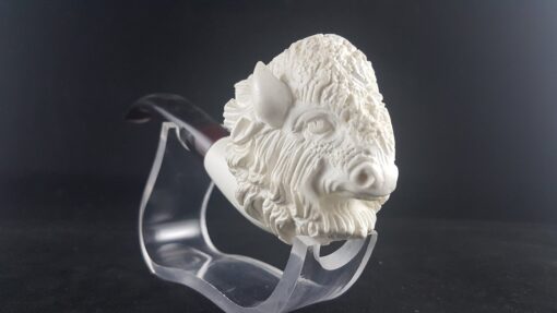 Buffalo Meerschaum Pipe, The Block Meerschaum, Hand Carved Meerschaum Pipe, 100% Solid Block Meerschaum Pipe