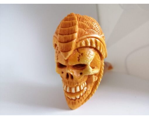 Skull Block Meerschaum Pipe, The Block Meerschaum, Hand Carved Meerschaum Pipe, 100% Solid Block Meerschaum Pipe