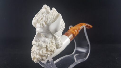Viking Warrior Meerschaum Pipe, The Block Meerschaum, Hand Carved Meerschaum Pipe, 100% Solid Block Meerschaum Pipe