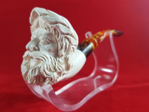 Deluxe Hand Carved Wine God Meerschaum Pipe, 100% Solid Block Meerschaum Pipe, Hand Carved Meerschaum Pipe, Turkish Meerschaum