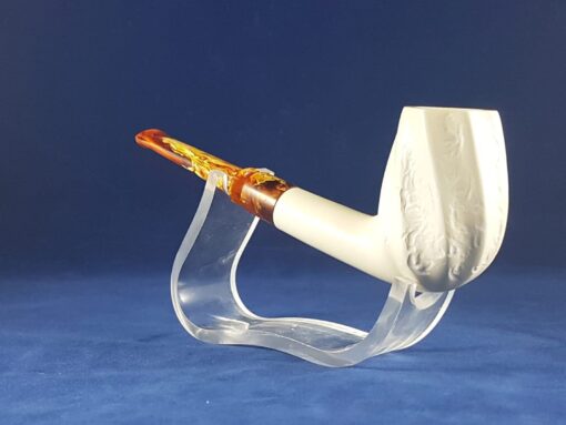 Swirled Billiard Meerschaum Pipe, Classic Meerschaum Pipe, Hand-Carved Classic Pipe, Turkish Meerschaum, Unsmoked Meerschaum, Tobacco Pipe