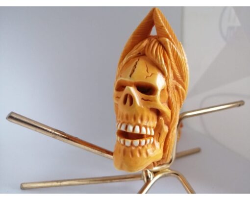 Skull Meerschaum Pipe, The Block Meerschaum, Hand Carved Meerschaum Pipe, 100% Solid Block Meerschaum Pipe