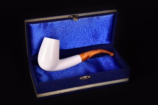 Smooth Billiard Straight Stem Meerschaum Pipe, Block Meerschaum Pfeife, Turkish Meerschaum, Vienna Meerschaum Branded