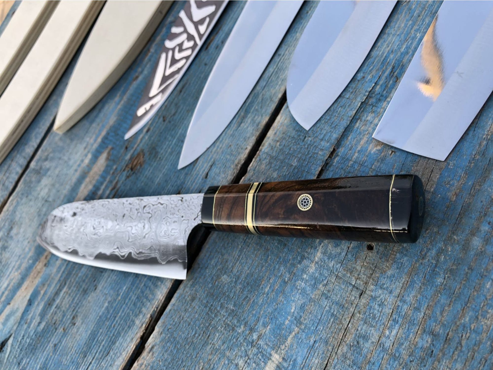 Personalized Damascus Knife Engraved Knife