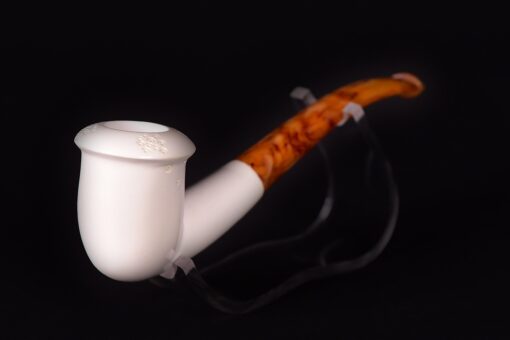 Smooth Calabash Bent Stem Meerschaum Pipe, Unsmoked Meerschaum, The Best Block Meerschaum