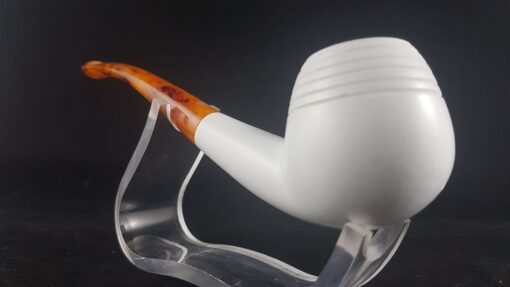 Classic Long Stem Meerschaum Pipe, Unsmoked Pipe, Block Meerschaum