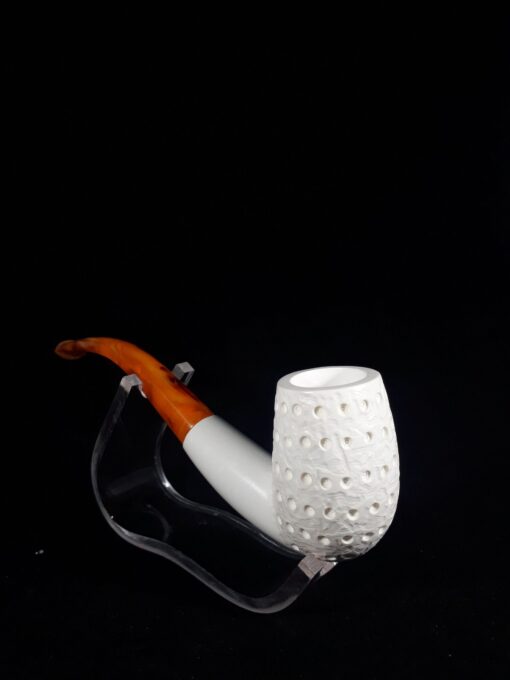 Lattice Classic Meerschaum Pipe, Meerschaum Pipe, Handmade Meerschaum Pipes, Artisan Pipes, Handmade Art, Block Meerschaum