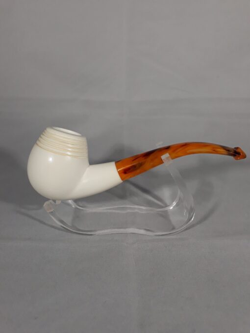 Classic Smooth with Line Meerschaum Pipe, Handmade Meerschaum Pipes, Artisan Pipes, Handmade Art, Block Meerschaum