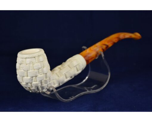 Basket Weave Meerschaum Pipe, Meerschaum Pipe, Handmade Meerschaum Pipes, Artisan Pipes, Handmade Art, Block Meerschaum, Turkish Meerschaum