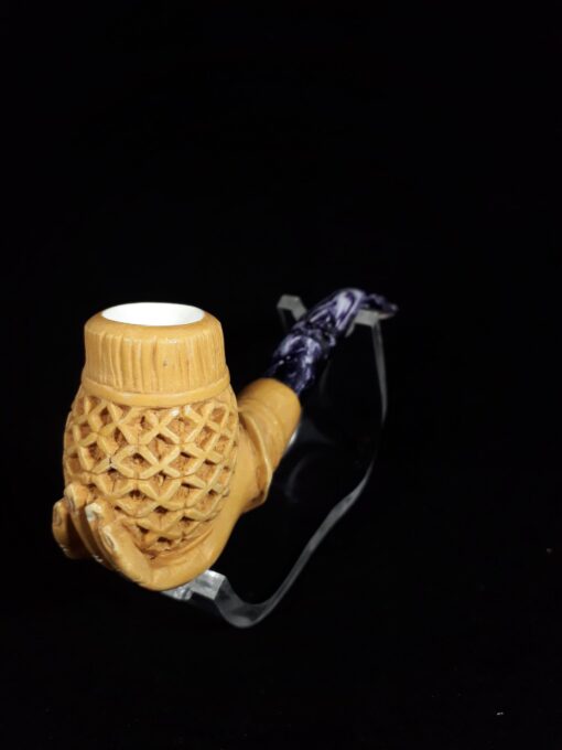 Lattice Hand Meerschaum Pipe, Meerschaum Pipe, Handmade Meerschaum Pipes, Artisan Pipes, Handmade Art, Block Meerschaum, Lattice Pipe