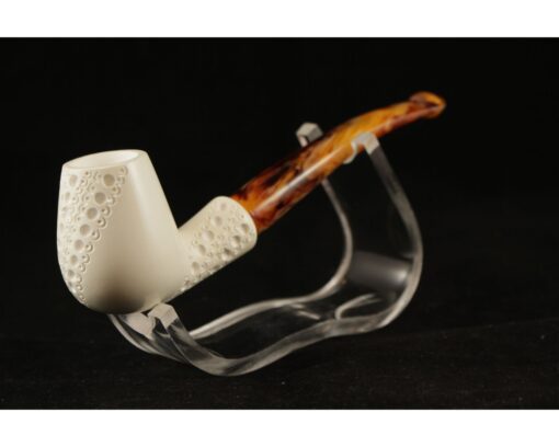 Lattice Classic Meerschaum Pipe, Unsmoked Block Meerschaum, Meerschaum Pipe, Handmade Meerschaum Pipes, Artisan Pipes, Block Meerschaum