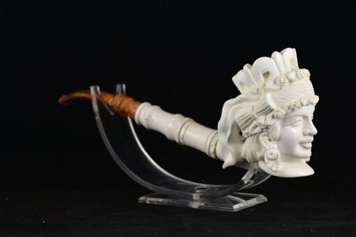 Queen Elizabeth Long Stem Pipe, The Queen's Pipe, Handmade Meerschaum Pipes, Artisan Pipes, Block Meerschaum, Turkish Meerschaum