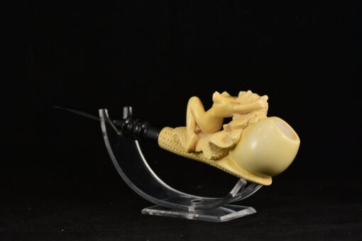 Long Stem Naked Lady Meerschaum Pipe, Handmade Meerschaum Pipes, Block Meerschaum, Turkish Meerschaum, Figural Pipes, Erotic Woman