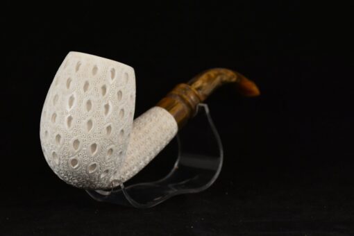 Bent Lattice Classic Meerschaum Pipe, Large Lattice Pipe, Unsmoked Block Meerschaum, Meerschaum Pipe, Artisan Pipes