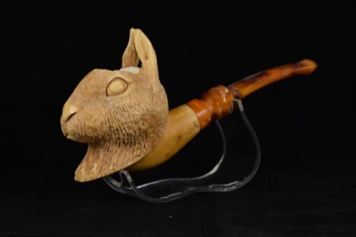 Rabbit Meerschaum Pipe, Customized Pipe, Personalised Handmade Meerschaum Pipes, Artisan Pipes, Block Meerschaum, Turkish Meerschaum, Easter Pipe