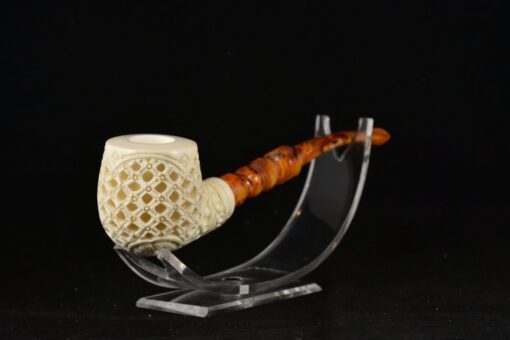 Golf Lattice Meerschaum Pipe, Unsmoked Block Meerschaum, Meerschaum Pipe, Handmade Meerschaum Pipes, Artisan Pipes, Block Meerschaum