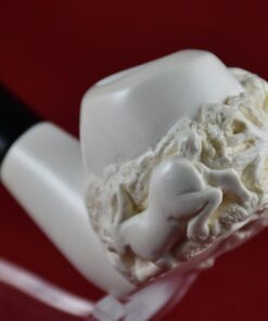 Hand Carved Lion Pipe, Hand-Carved Meerschaum Pipe, Block Meerschaum, Unsmoked Meerschaum