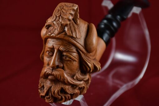 Hand Carved Viking Meerschaum Pipe, Viking Warrior Pipe, Block Meerschaum Pipe