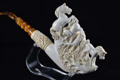 Meerschaum Horse Pipe, Unsmoked Meerschaum, Block Meerschaum Horse Pipe