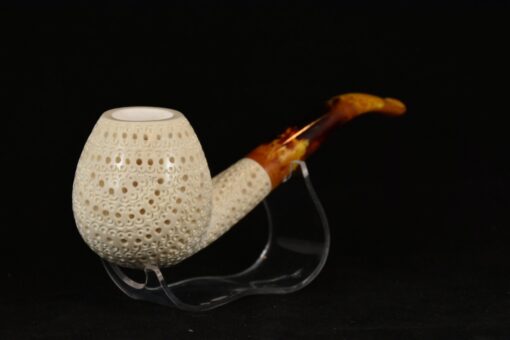 Lattice Classic Meerschaum Pipe, Unsmoked Block Meerschaum, Meerschaum Pipe, Handmade Meerschaum Pipes, Artisan Pipes, Block Meerschaum