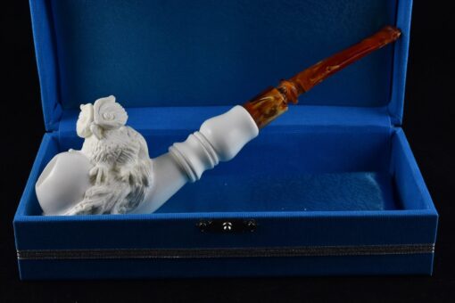 Owl Figures Meerschaum Pipe, 100% Solid Block Meerschaum Pipe, Turkish Meerschaum