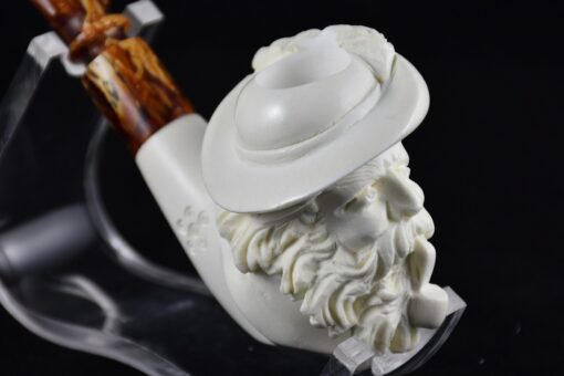 Bearded Man Meerschaum Pipe, Old Man Smoking Pipe, Block Meerschaum, Turkish Meerschaum