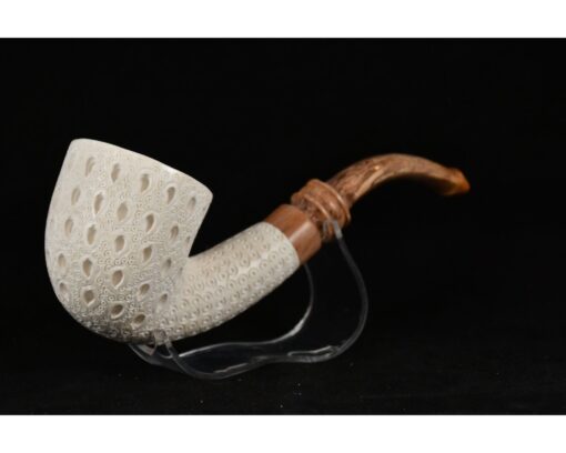Lattice Teardrop Dublin Classic Meerschaum Pipe, Unsmoked Block Meerschaum, Meerschaum Pipe, Handmade Meerschaum Pipes, Artisan Pipes, Block Meerschaum