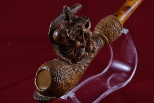 Meerschaum Skull Pipe, Block Meerschaum Pipe, Skull Figure Meerschaum, Turkish Meerschaum