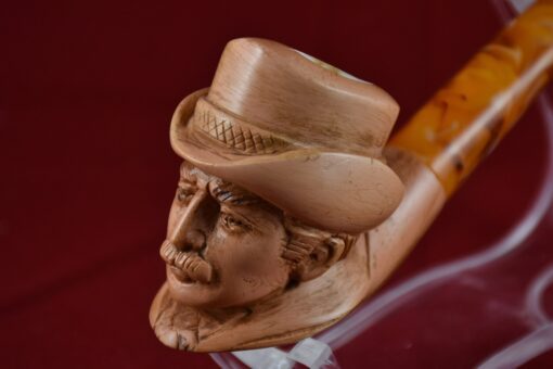 The Hat Man Meerschaum Pipe, The Best Block Meerschaum, Turkish Meerschaum, Unsmoked Meerschaum Pipe