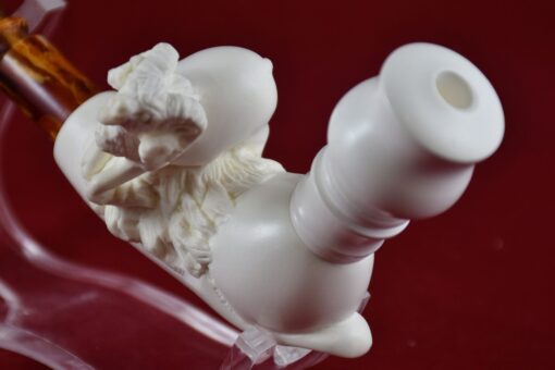 Hand Carved Goat Meerschaum Cigarette Holder, 100% Solid Block Meerschaum Pipe, Turkish Meerschaum