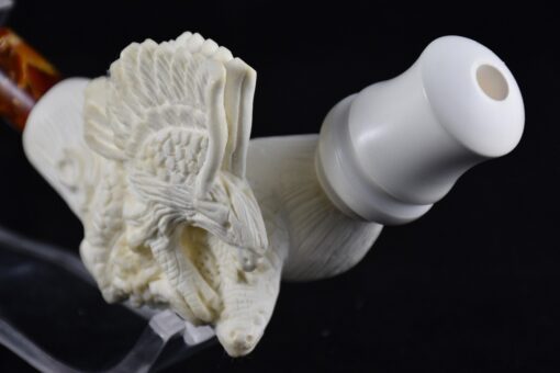 Hand Carved Eagle Meerschaum Cigar Holder, 100% Solid Block Meerschaum Cigarette Holder, Turkish Meerschaum