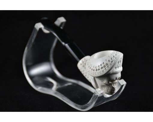 Death's Head Pipe, Meerschaum Pipe, Skull Pipe, Scary Pipe, Birthday Pipe, Hand-Carved Pipe, Genuine Meerschaum, Block Meerschaum