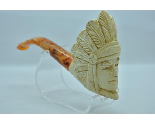 Indian Meerschaum Pipe, Aboriginal Meerschaum Pipe, Indian Tribe Chief, Native American Pipe, Hand Carved Pipe, Smoking Pipe