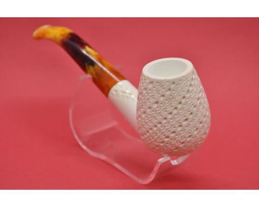 Half Bent Lattice Meerschaum Pipe, Classical Meerschaum Pipe, Meerschaum Pipe, Turkish Meerschaum, Block Meerschaum, Classic Pipe